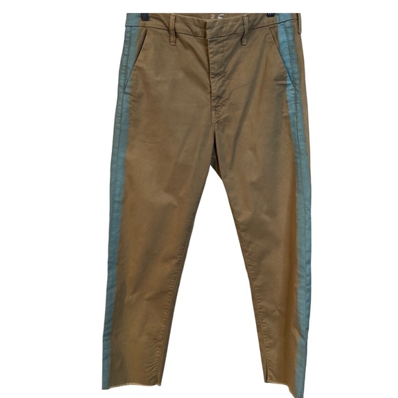 MOTHER The Shaker Prep Fray / Size 29 Khaki Cerulean Blue‎ Side Stripe (G) - Picture 2 of 12